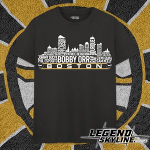 Boston Hockey Greatest Of All Time Team Legends, Boston City Skyline-shirt