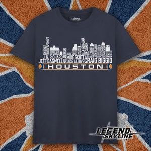 Houston Baseball Greatest Of All Time Team Legends, Houston City Skyline Shirt