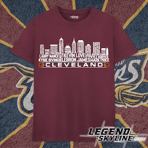 Cleveland Basketball größte aller Zeit Team Legenden, Cleveland City Skyline Shirt
