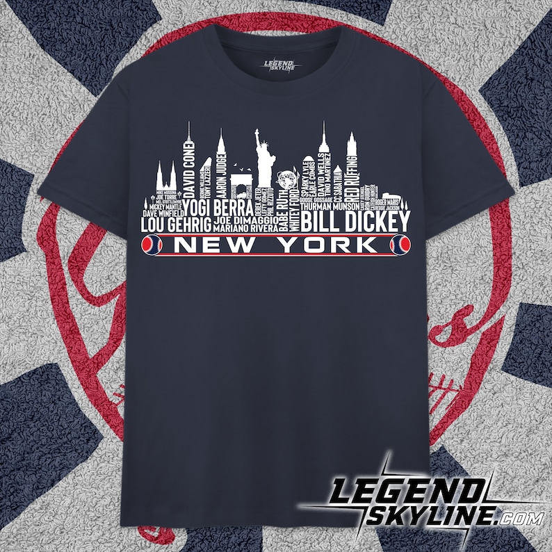 New York Baseball Team All Time Legends, New York City Skyline shirt image 1
