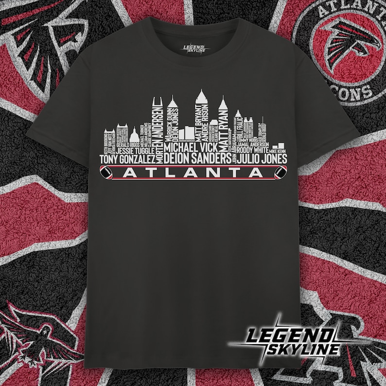 Atlanta Football Team All Time Legends, Atlanta City Skyline shirt image 1
