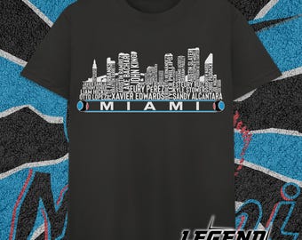 Miami Baseball Team Current Roster Miami City Skyline Shirts