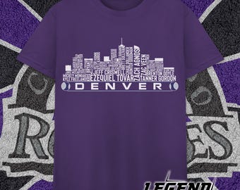 Denver Baseball Team Current Roster Denver City Skyline Shirts
