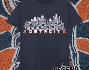 Detroit Baseball Team Current Roster Detroit City Skyline Shirts
