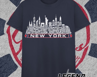 New York Baseball Team Current Roster New York City Skyline Shirts