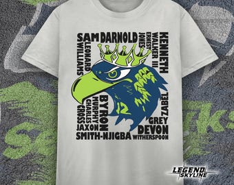 Seattle Crown Champions Hawks Football Shirts