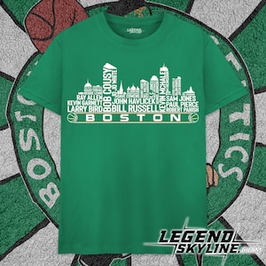 Boston Basketball Greatest Of All Time Team Legends, Boston City Skyline Shirt