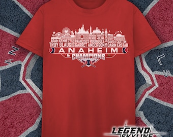 Camiseta con el perfil de la ciudad de Anaheim, campeones de béisbol del Anaheim Dream Team 2002