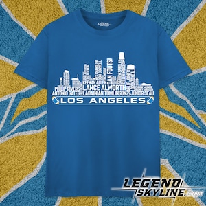 Los Angeles C Football Greatest Of All Time Team Legends, Los Angeles City Skyline Shirt