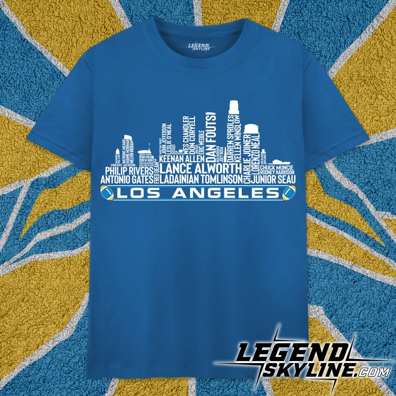Los Angeles C Football Team All Time Legends, Los Angeles City Skyline shirt image 1