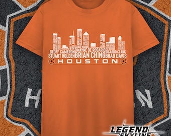 Houston Soccer Greatest Of All Time Team Legends, Houston City Skyline Shirt