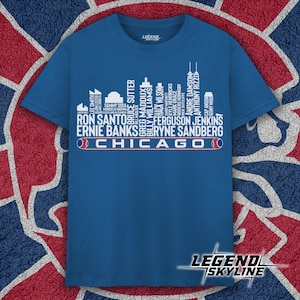 Chicago Baseball Greatest Of All Time Team Legends, Chicago City Skyline Shirt