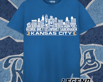 Las leyendas del equipo de béisbol de Kansas City, el mejor de todos los tiempos, camiseta del Kansas City Skyline