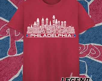 Philadelphia Baseball Team Current Roster Philadelphia City Skyline Shirts
