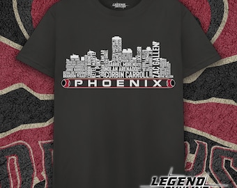 Arizona Baseball Team Current Roster Phoenix City Skyline Shirts