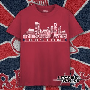 Boston Baseball Greatest Of All Time Team Legend, Boston City Skyline Shirt