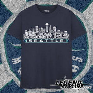 Seattle Baseball Greatest Of All Time Team Legends, Seattle City Skyline Shirt