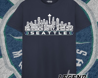Seattle Baseball Greatest Of All Time Team Legends, Seattle City Skyline Shirt