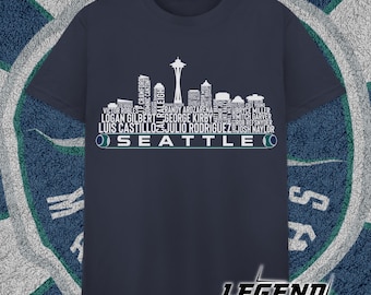 Seattle Baseball Team Current Roster Seattle City Skyline Shirts