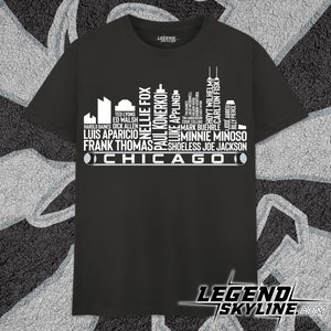 Chicago Baseball Greatest Of All Time Team Legends, Chicago City Skyline Shirt