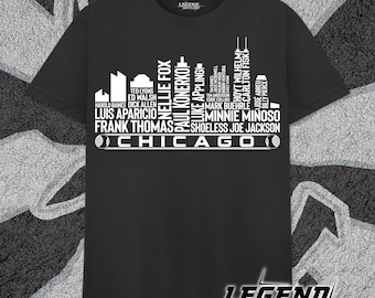 Chicago Baseball Greatest Of All Time Team Legends, Chicago City Skyline Shirt