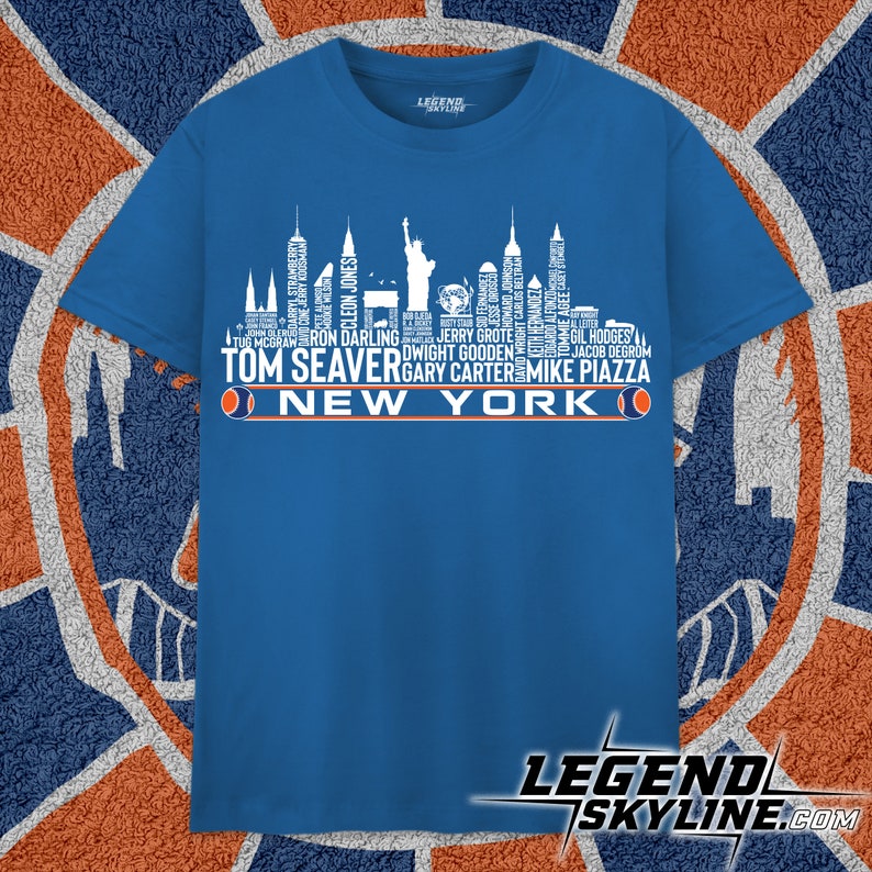 New York Baseball Team All Time Legends, New York City Skyline shirt image 1