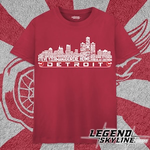 Detroit Hockey Greatest Of All Time Team Legends , Detroit City Skyline shirt
