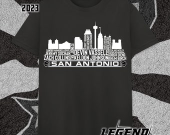 Skład 23-osobowej drużyny koszykarskiej San Antonio, koszulka San Antonio City Skyline