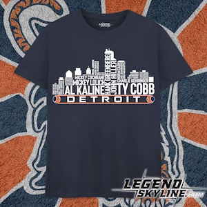 Detroit Baseball Greatest Of All Time Team Legends, Detroit City Skyline Shirt