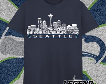 Seattle Football Team All Time Legends, Seattle City Skyline shirt