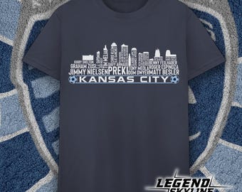 Kansas City Fußball größte aller Zeit Team Legenden, Kansas City Skyline Shirt