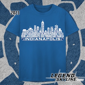 Indianapolis Football Team 23 Spieler Roster, Indianapolis City Skyline Shirt