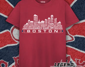 Boston Baseball Team Current Roster Boston City Skyline Shirts