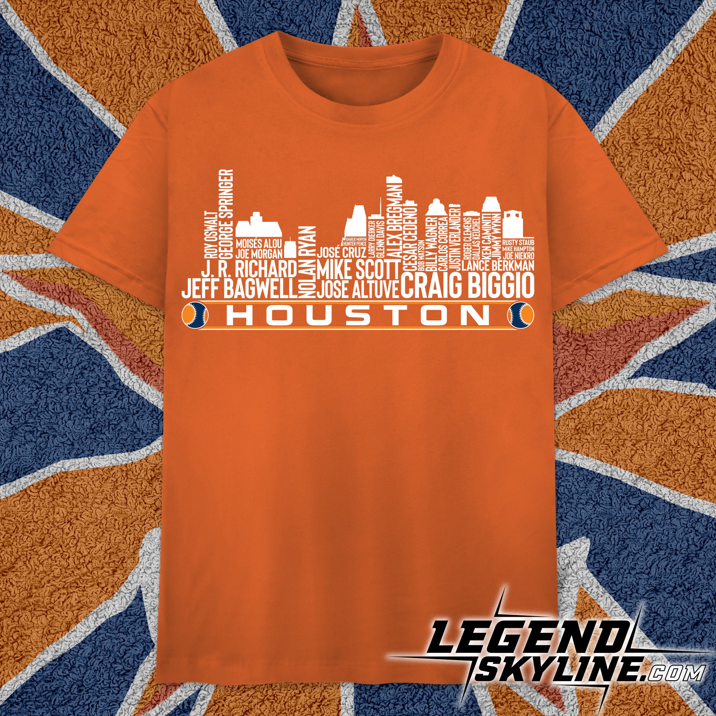 Houston Baseball Team All Time Legends Houston City Skyline 