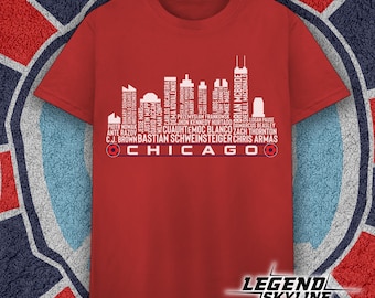 Chicago Soccer Greatest Of All Time Team Legends, Chicago City Skyline Shirt