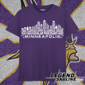 Minnesota Football Greatest Of All Time Team Legends, Minneapolis City Skyline Shirt