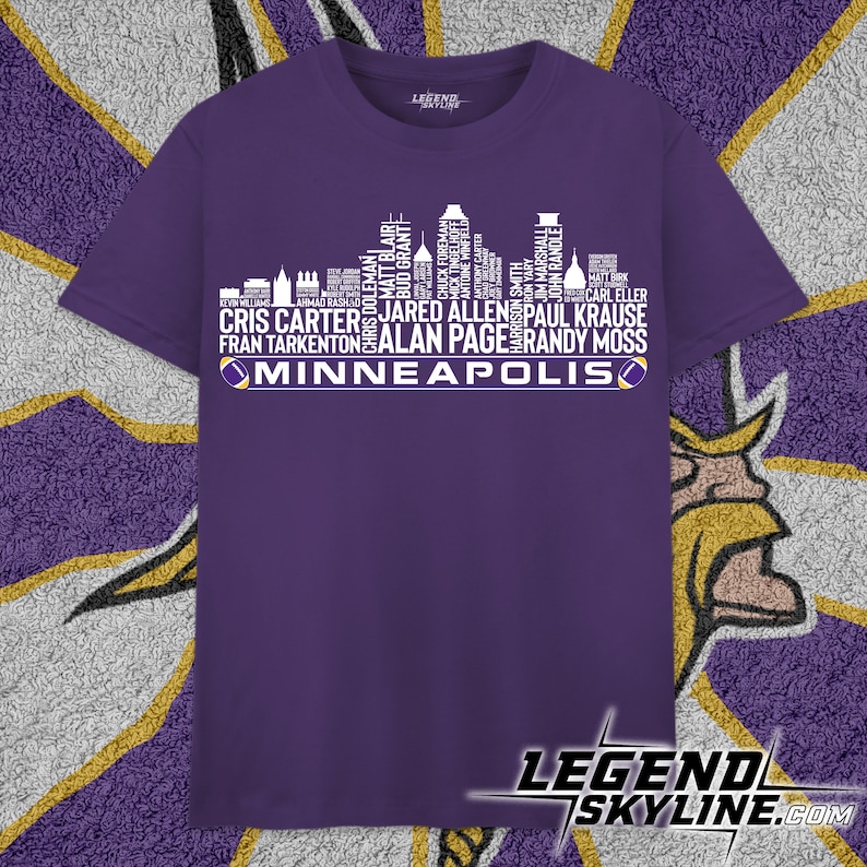 Minnesota Football Team All Time Legends, Minneapolis City Skyline shirt image 1