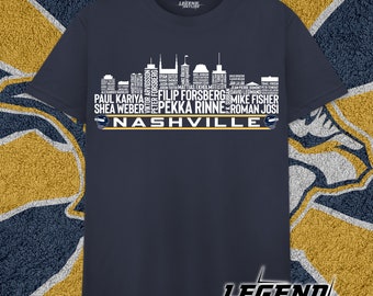 Nashville Hockey Greatest Of All Time Team Legends, Nashville City Skyline Shirt