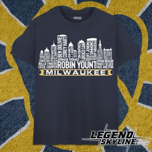 Milwaukee Baseball Greatest Of All Time Team Legends, Milwaukee City Skyline Shirt