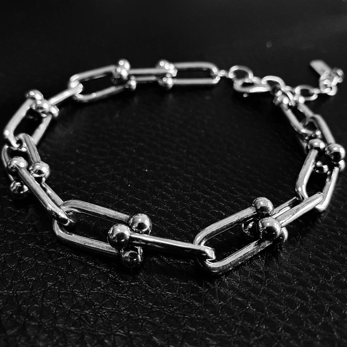 Chunky Silver Bracelet 925 Sterling Silver Bracelet Etsy