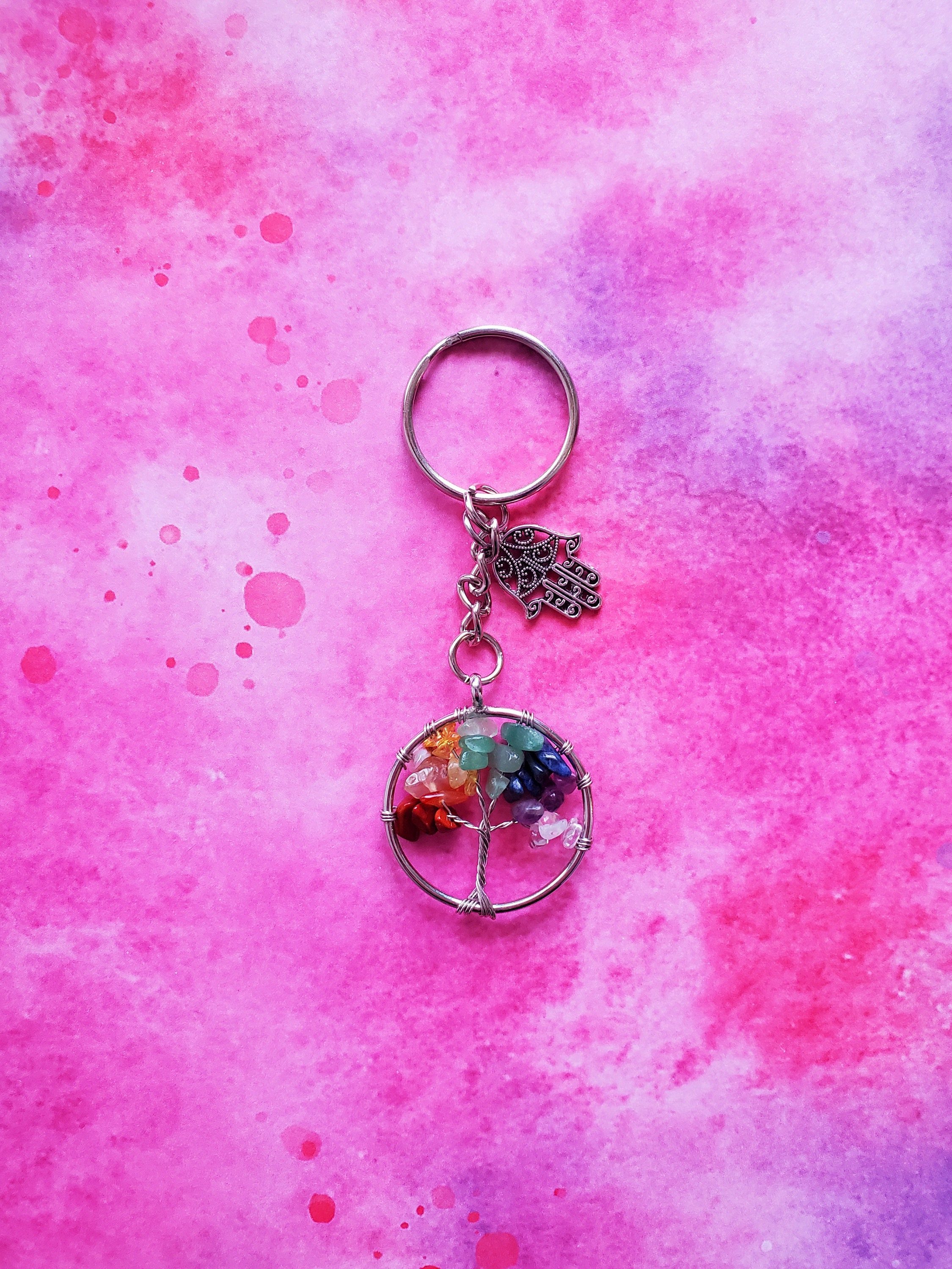 Top Plaza 7 Chakra Healing Crystals Stone Keychain Tree of Life Keychains  Keyrings Lucky Car Keychain Bag Charm Pendant Accessories Bronze Vintage  Keychains Christmas Gifts - Heart at  Women's Clothing store