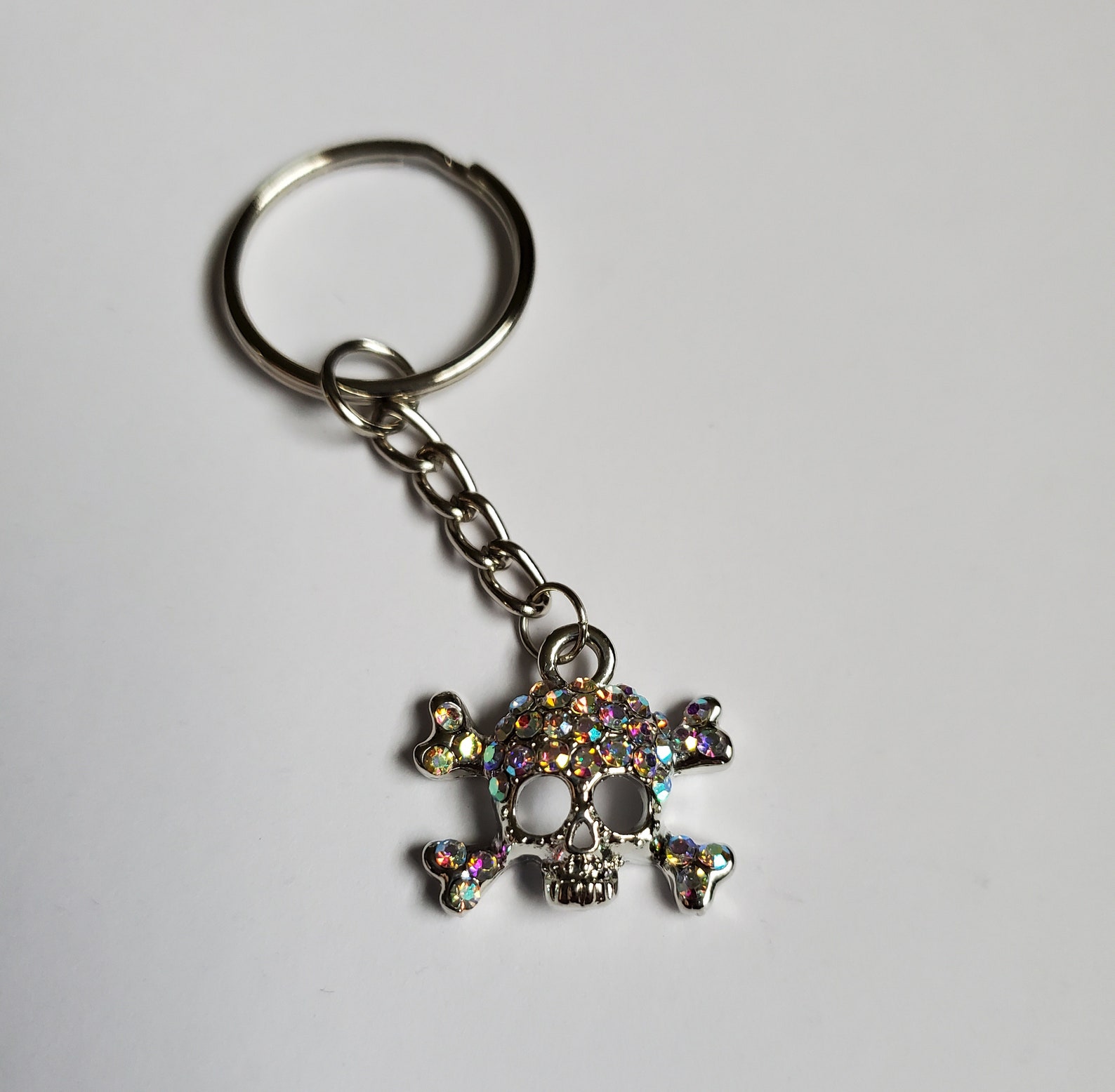 Sparkly Skull Keychain Small Cute Skull Gift Gothic Gift Etsy