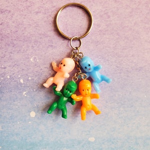 Creepy Baby Keychain, Colorful Weird Zipper Pull Accessory