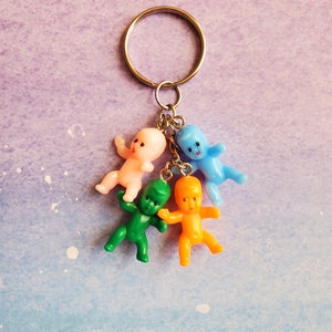 Creepy Baby Keychain, Funny Keychain, Weird Keychain, Unique Gift, Strange Gift, Creepy Baby, Ugly Babies, Funny Babies, Colorful Babies