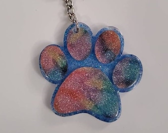 アクリルキーホルダー、足跡、犬、手作り、ギフトアイデア