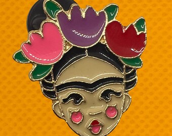 Frida Kahlo Floral Pin