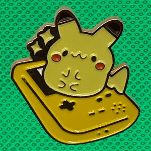 Gold Pika Chu Poke Mon Gamer Pin image 2