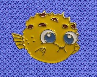 Puffer Blowfish Cartoon Pin