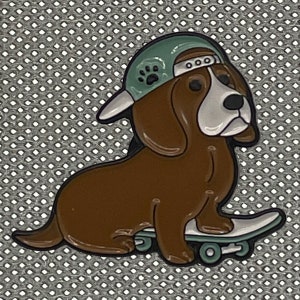 SkateDog Skateboard Green Pin image 3