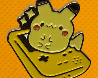 Gold Pika Chu Poke Mon Gamer Pin